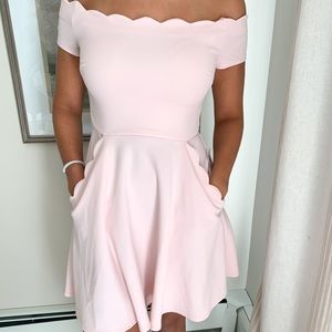 light pink dress w/scallop detailing